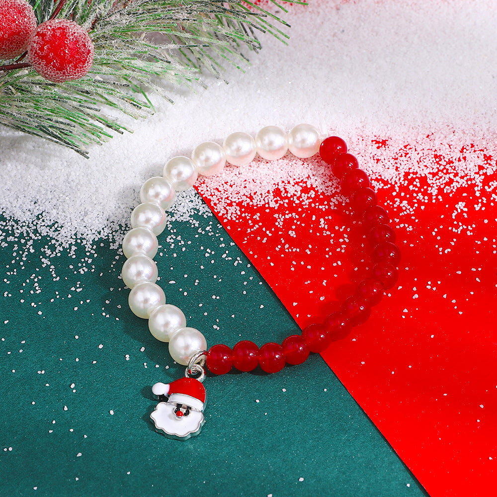 Wholesale Christmas Colorful Rice Beads Beaded Bracelet Set